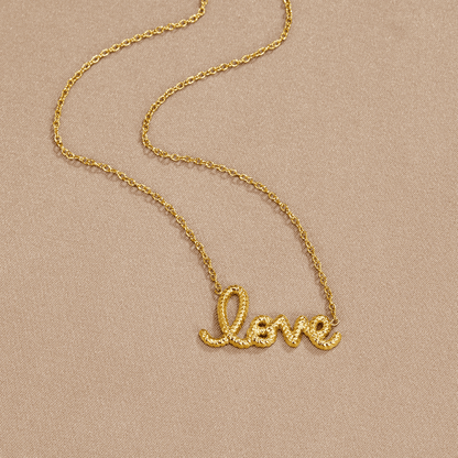 Love Script Pendant Necklace