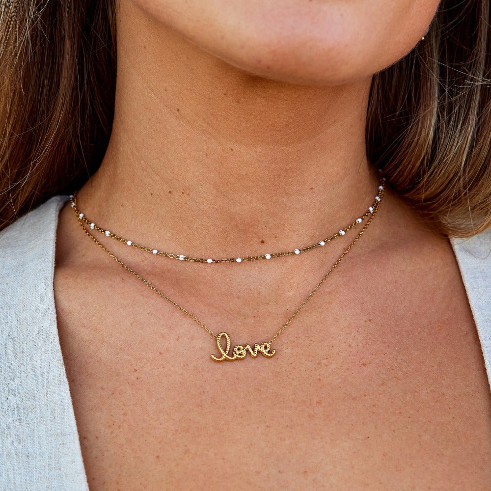 Love Script Pendant Necklace