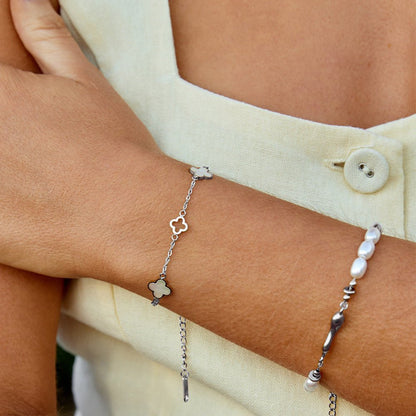 Lucia Silver-Tone Clover Bracelet