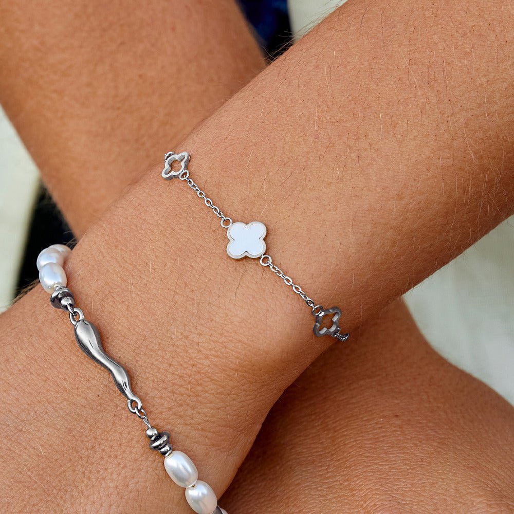 Lucia Silver-Tone Clover Bracelet