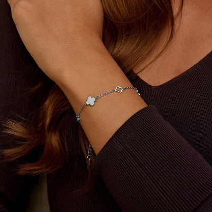 Lucia Silver-Tone Clover Bracelet