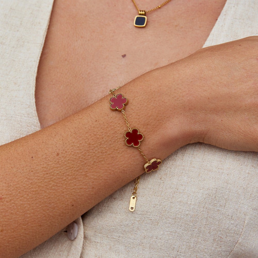 Lucky Red Clover Bracelet