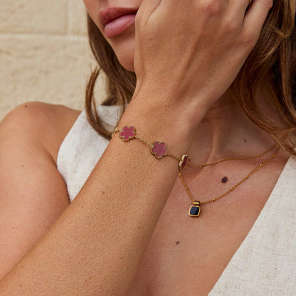 Lucky Red Clover Bracelet