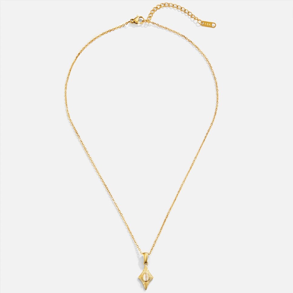 Luna White Opal-Effect Gold-Tone Necklace