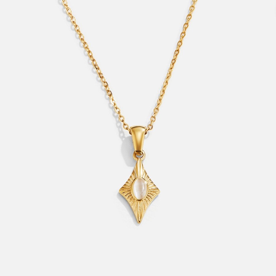 Luna White Opal-Effect Gold-Tone Necklace