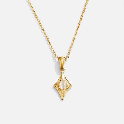 Luna White Opal-Effect Gold-Tone Necklace