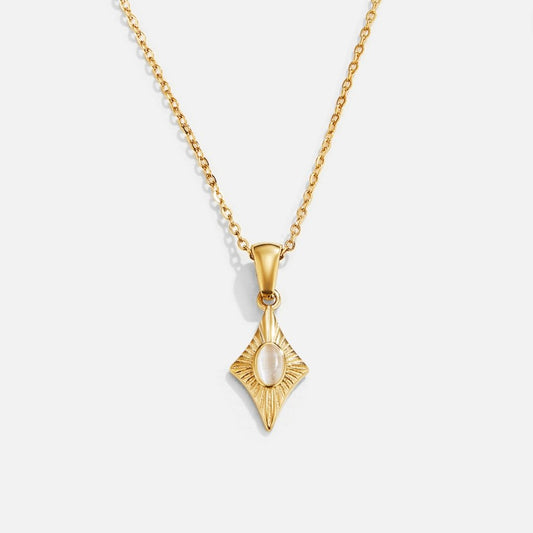 Luna White Opal-Effect Gold-Tone Necklace