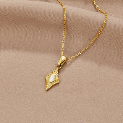 Luna White Opal-Effect Gold-Tone Necklace