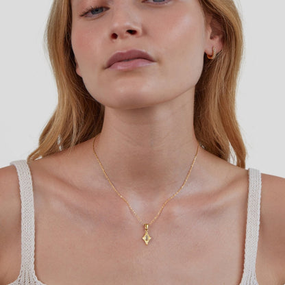 Luna White Opal-Effect Gold-Tone Necklace