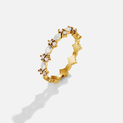 Luxe Gold-Tone Crystal Ring