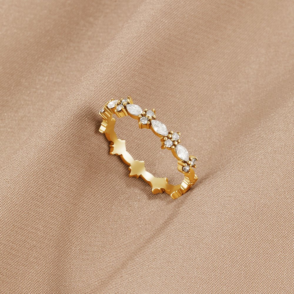 Luxe Gold-Tone Crystal Ring