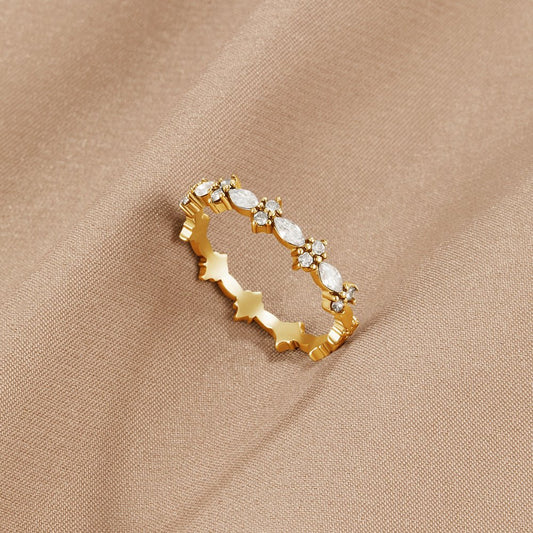 Luxe Gold-Tone Crystal Ring