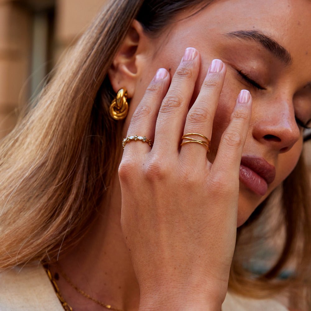 Luxe Gold-Tone Crystal Ring