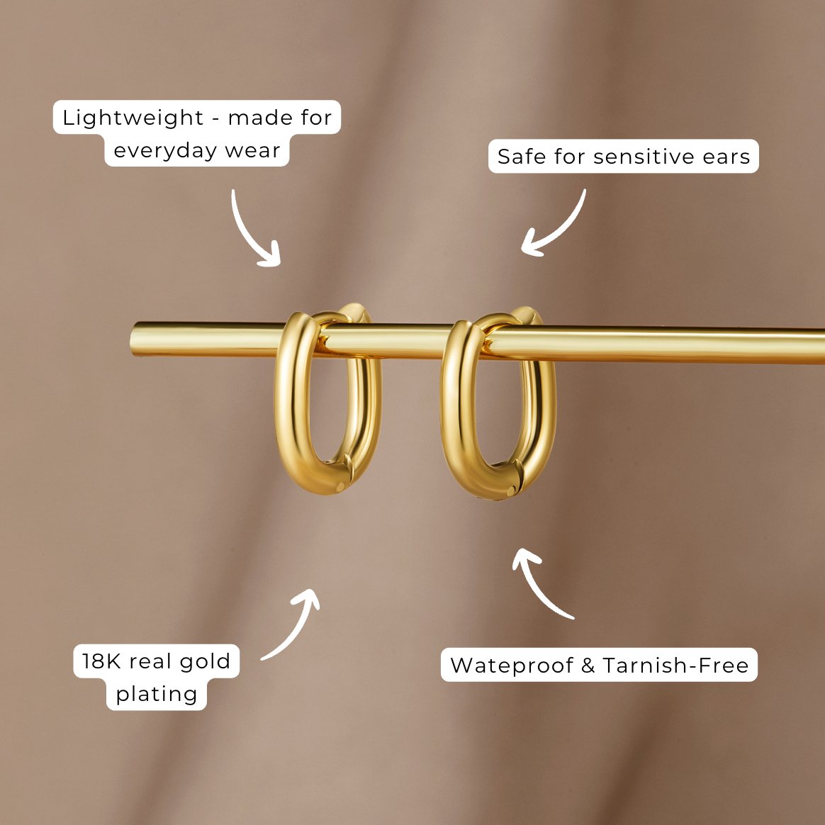 Madison Gold-Tone Hoop Earrings