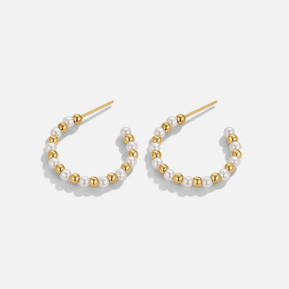 Maia Pearl & Gold-Tone Bead Earrings