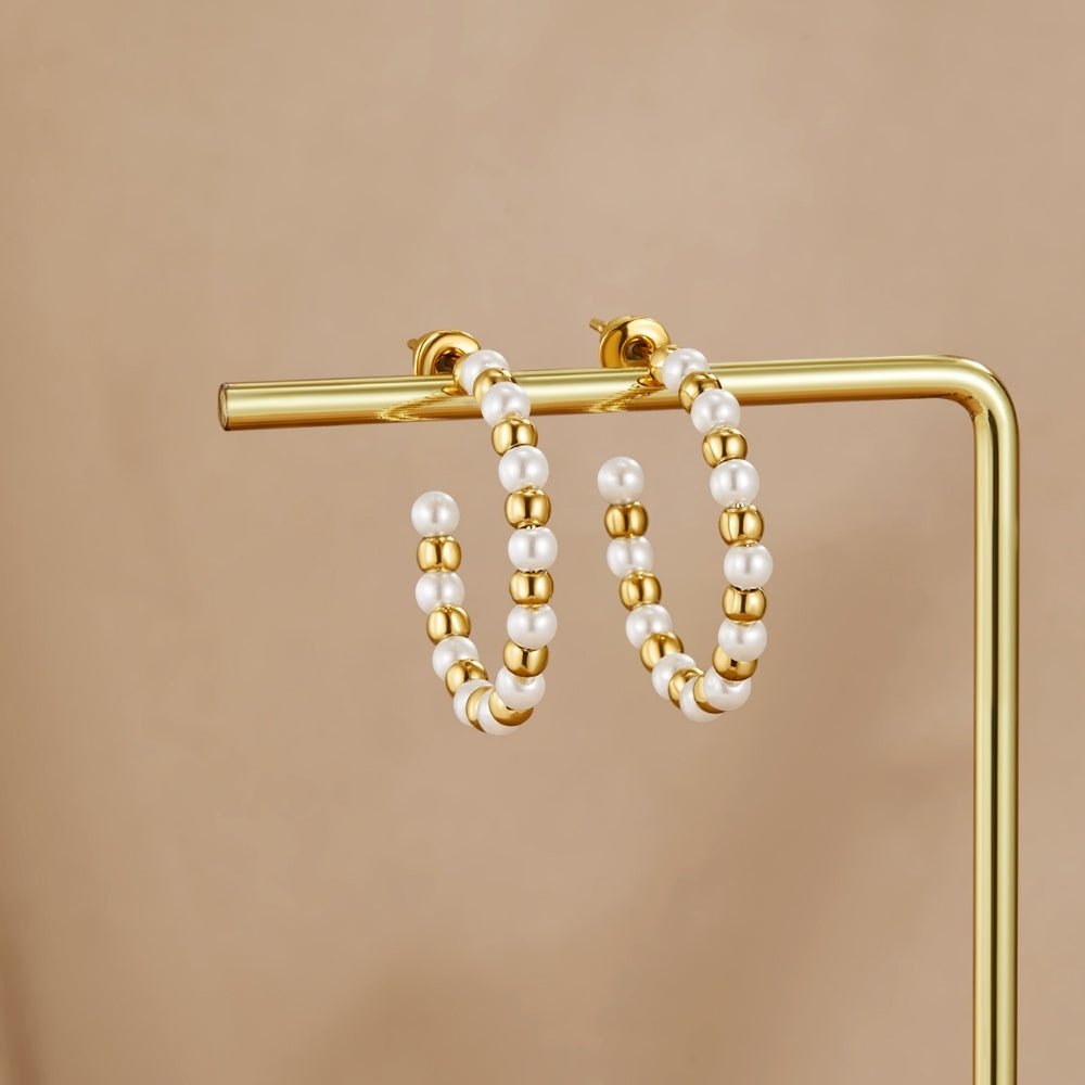 Maia Pearl & Gold-Tone Bead Earrings