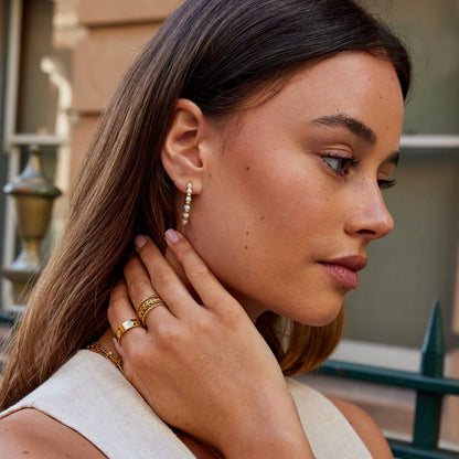Maia Pearl & Gold-Tone Bead Earrings