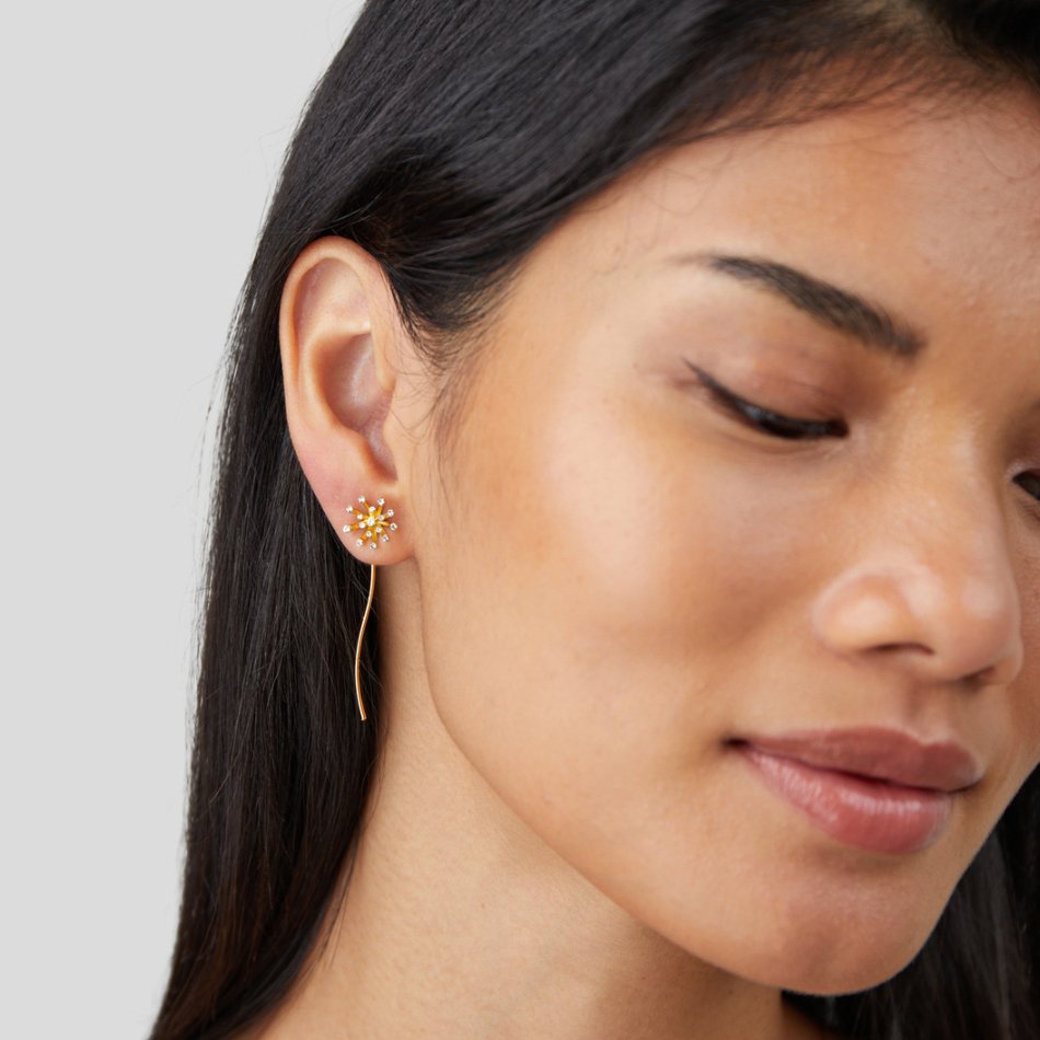 Make a Wish Dandelion Gold-Tone Earrings