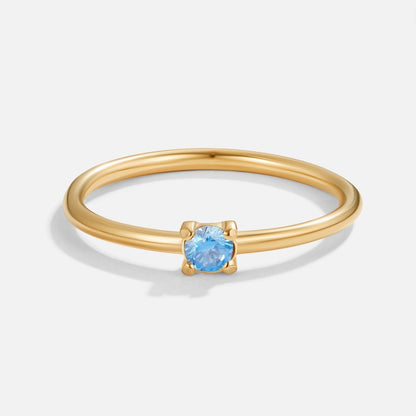 March Birthstone Gold-Tone Ring