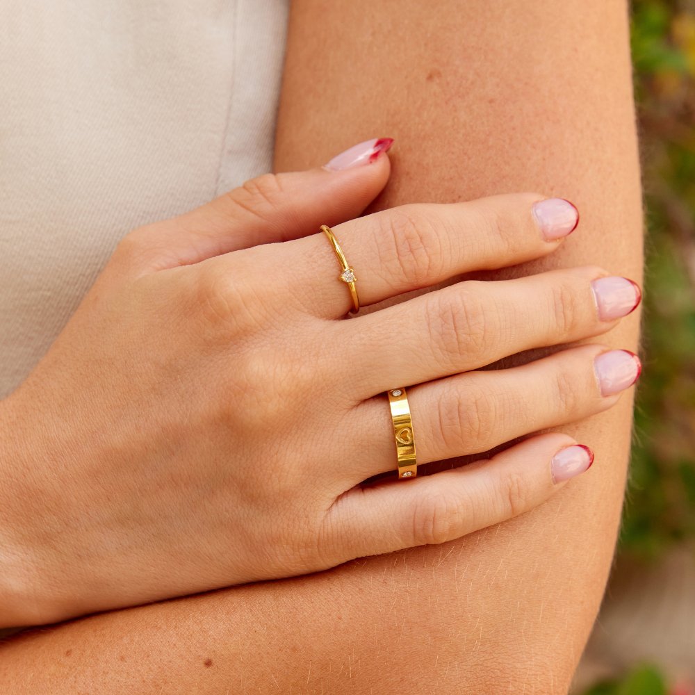 Mari Gold-Tone Heart Ring