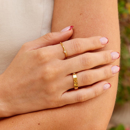 Mari Gold-Tone Heart Ring