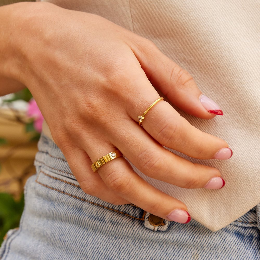 Mari Gold-Tone Heart Ring