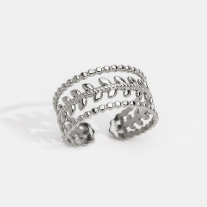 Marissa Layered Silver-Tone Leaf Ring