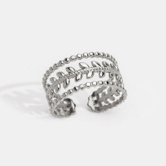 Marissa Layered Silver-Tone Leaf Ring