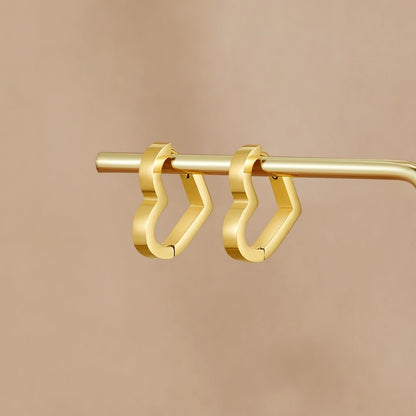 Mary Heart Gold-Tone Hoop Earrings