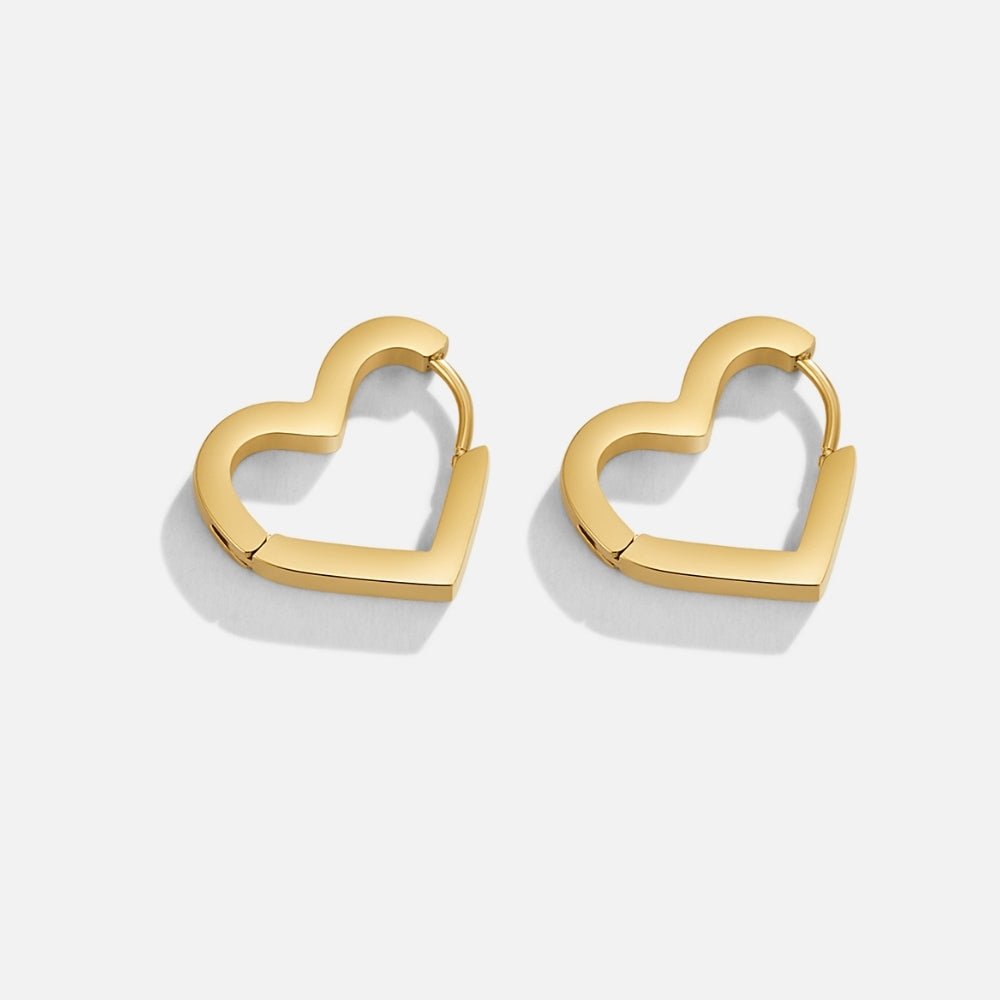 Mary Heart Gold-Tone Hoop Earrings