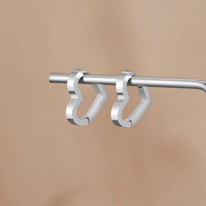 Mary Silver-Tone Heart Hoops
