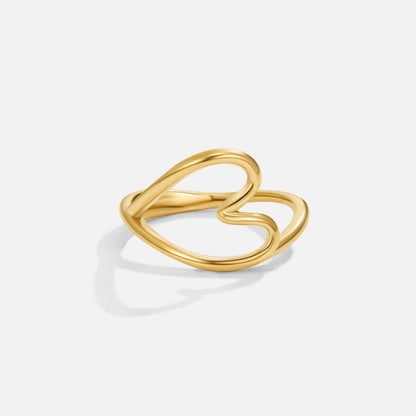 Melted Gold-Tone Heart Ring