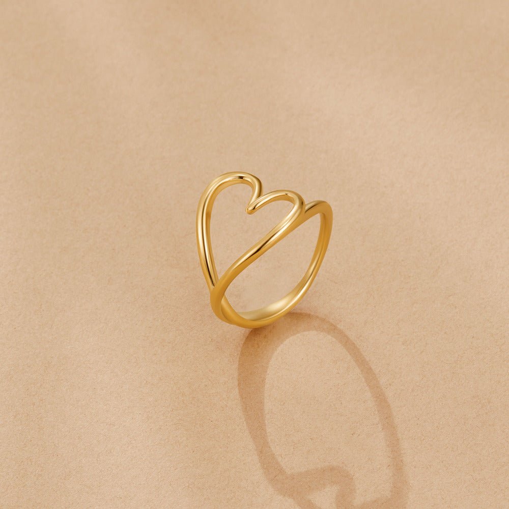Melted Gold-Tone Heart Ring