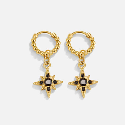 Midnight Drop Hoop Earrings