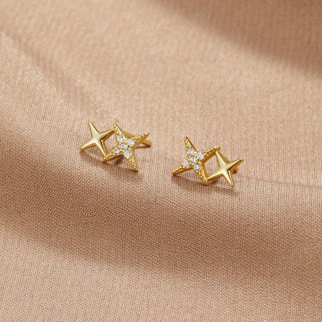 Midnight Black Crystal Studs