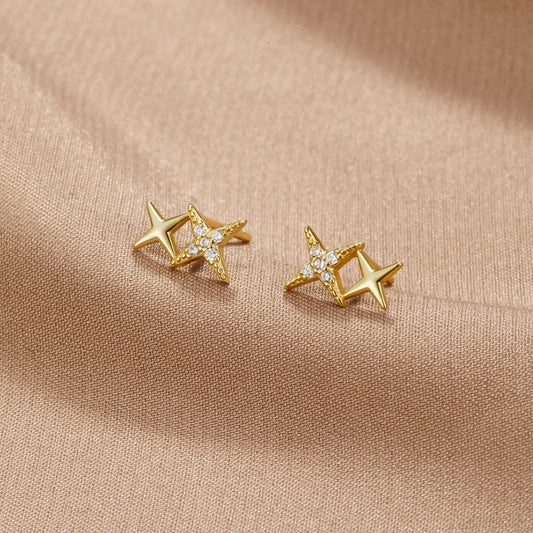 Midnight Black Crystal Studs