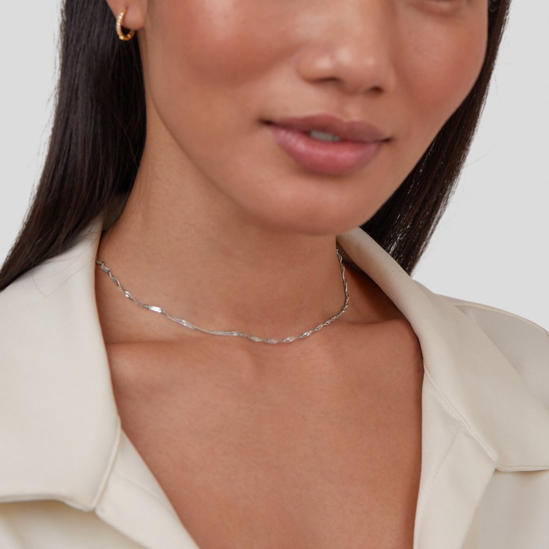 Mila Twist Silver-Tone Chain Necklace
