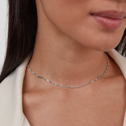 Mila Twist Silver-Tone Chain Necklace