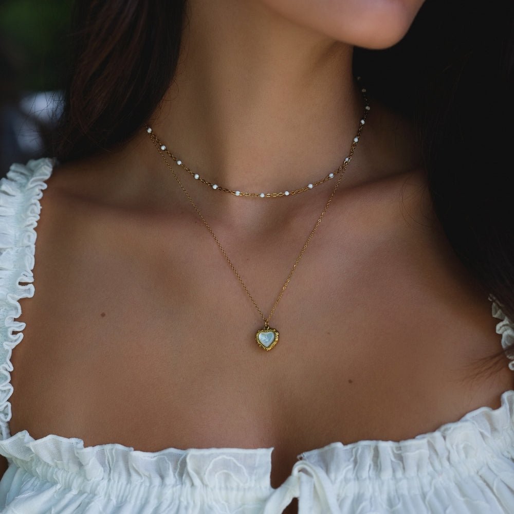 Mila White Beaded Necklace