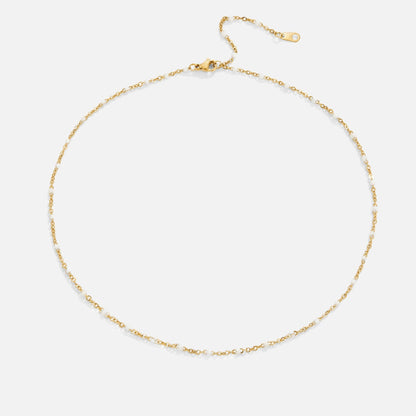 Mila White Beaded Necklace