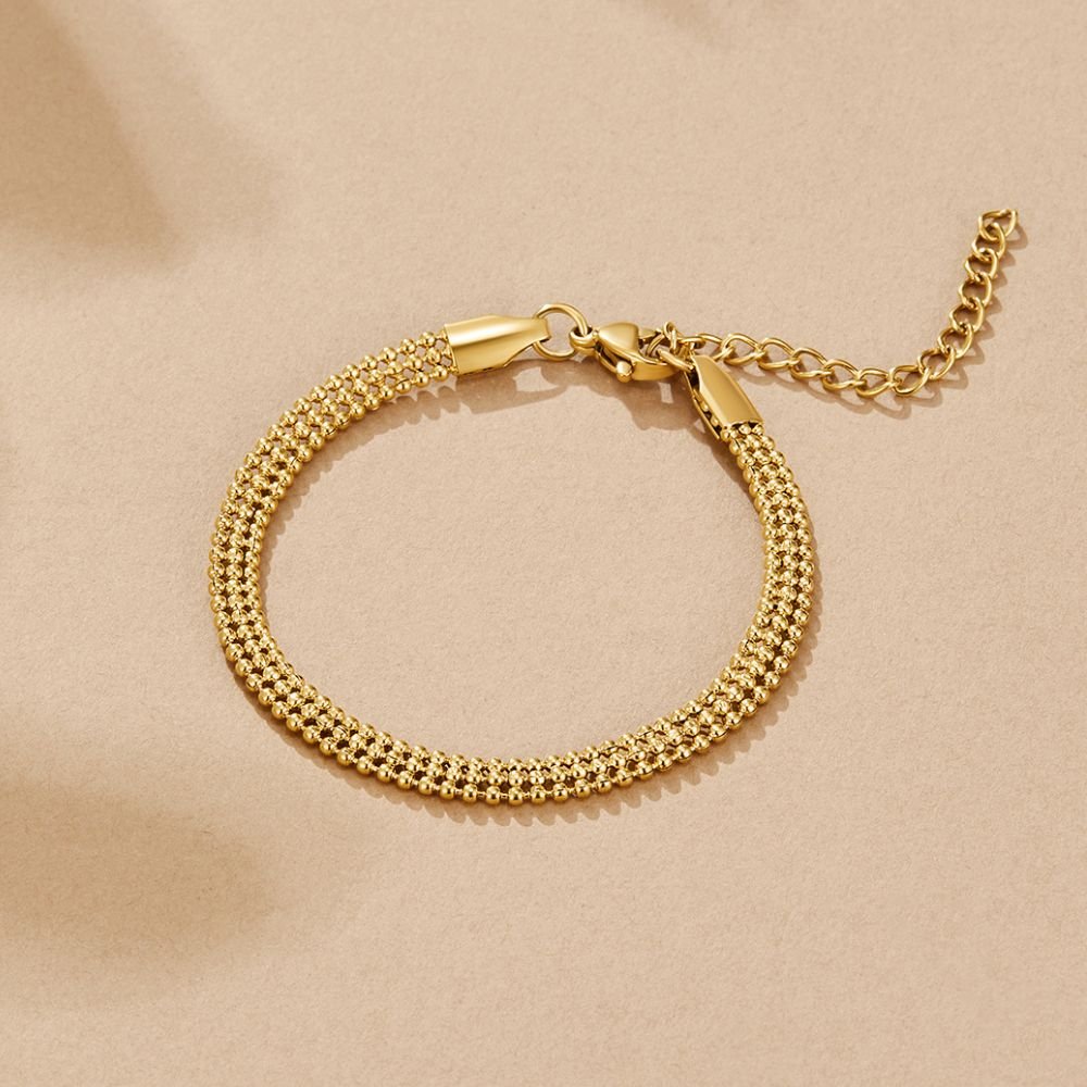 Milan Gold-Tone Beaded Chain Bracelet