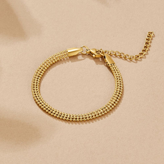Milan Gold-Tone Beaded Chain Bracelet