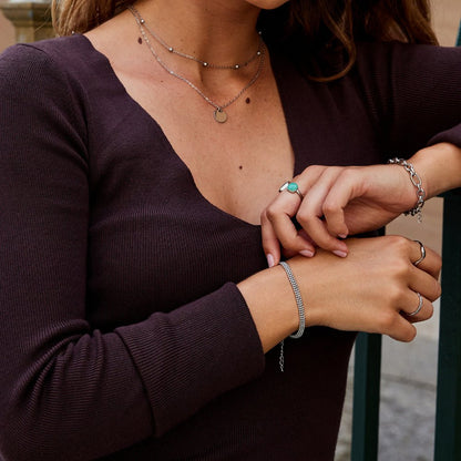 Milan Silver-Tone Beaded Chain Bracelet