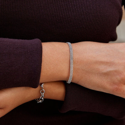 Milan Silver-Tone Beaded Chain Bracelet