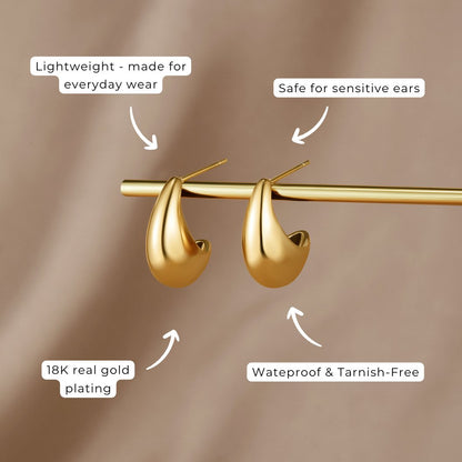 Mini Curved Gold-Tone Hoops