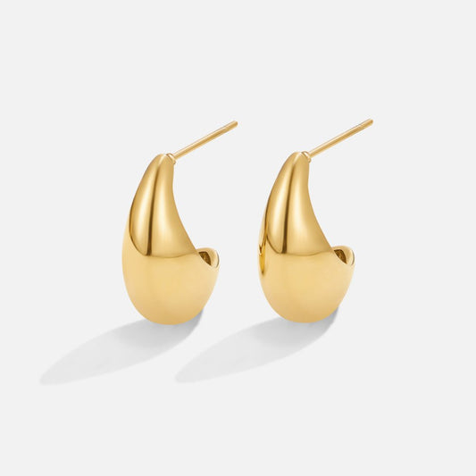 Mini Curved Gold-Tone Hoops