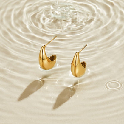 Mini Curved Gold-Tone Hoops