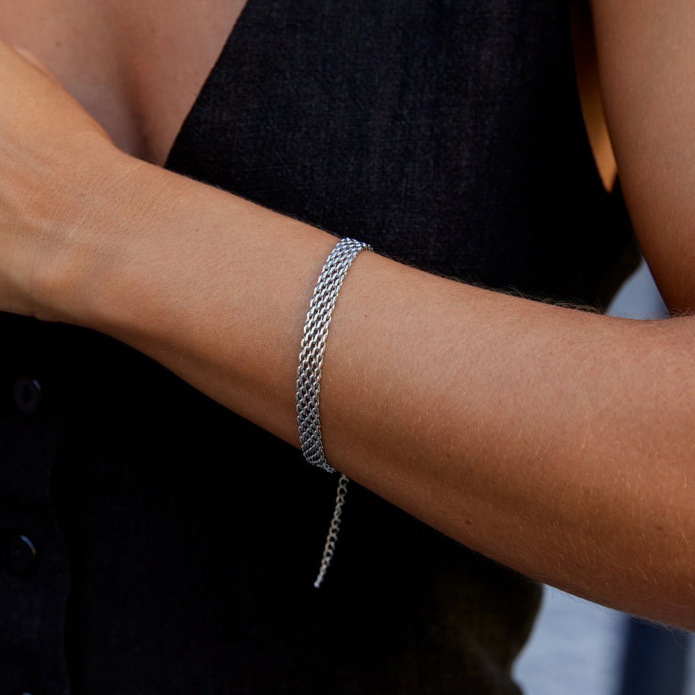 Molly Silver-Tone Mesh Chain Bracelet