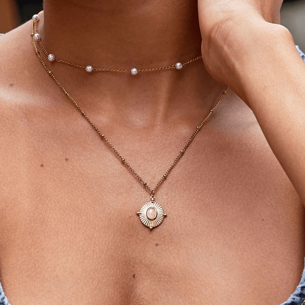 Monique Vintage-Style Stone Necklace