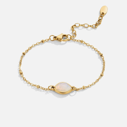 Moonstone-Effect Charm Bracelet